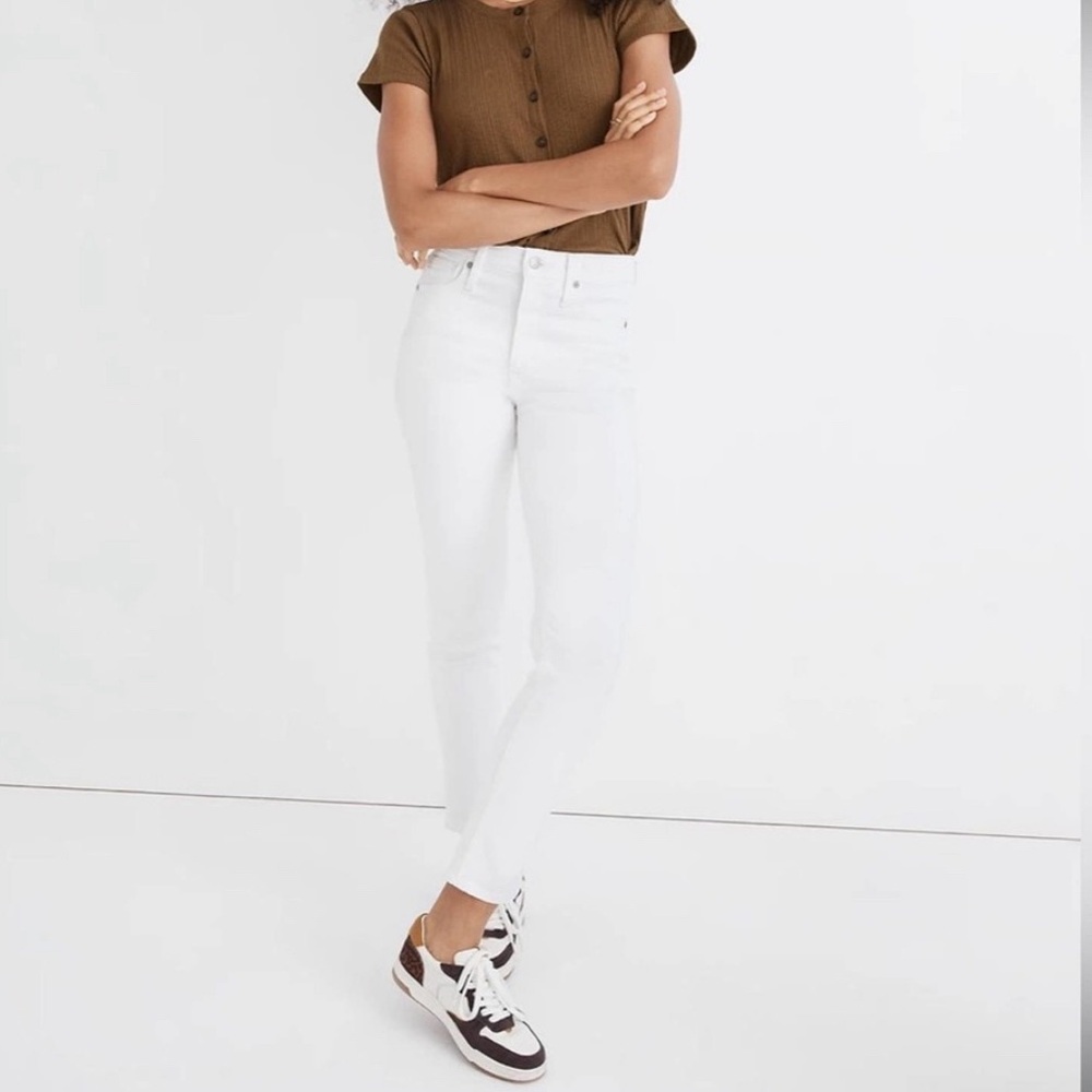Madewell White Stovepipe Jeans, 28